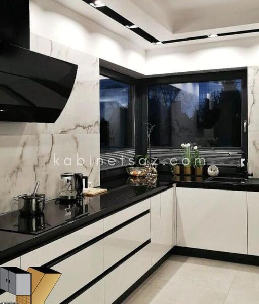 عکس کابینت های گلاس سفید مشکی