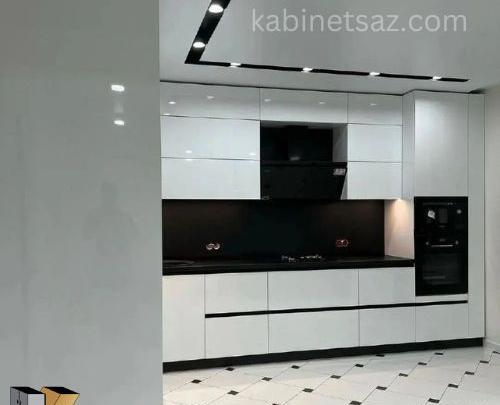 عکس کابینت های گلاس سفید و مشکی
