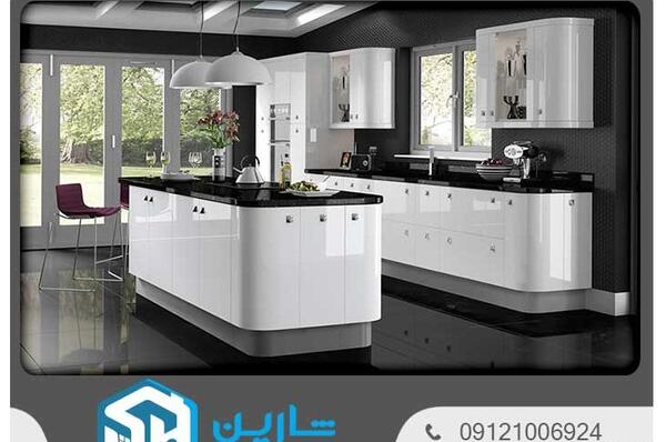 عکس کابینت های گلاس سفید و مشکی