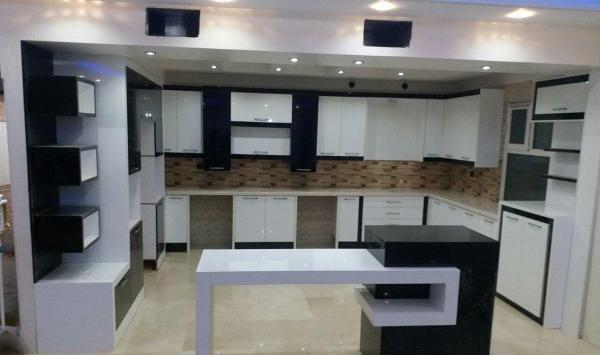 عکس کابینت های گلاس سفید و مشکی