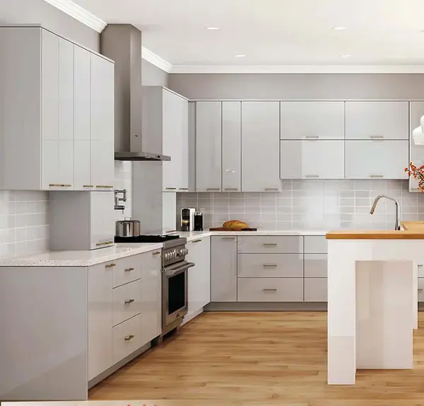 عکس کابینت های گلاس سفید و مشکی