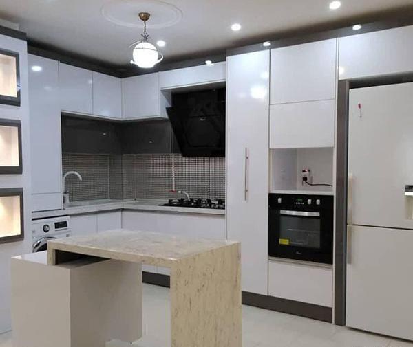 عکس کابینت های گلاس سفید و مشکی