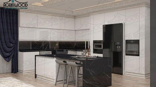 عکس کابینت های گلاس سفید و مشکی