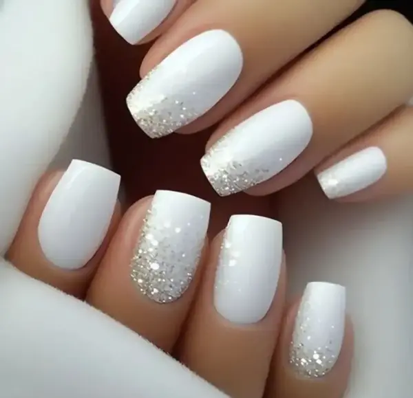 عکس ناخن سفید عروس