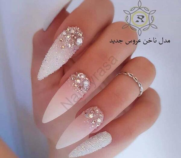 عکس ناخن سفید عروس