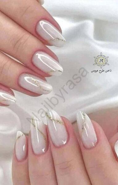 عکس ناخن سفید عروس