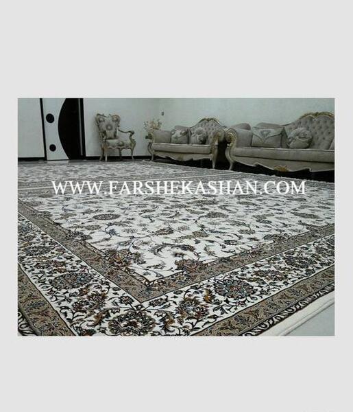 عکس فرش سفید طوسی