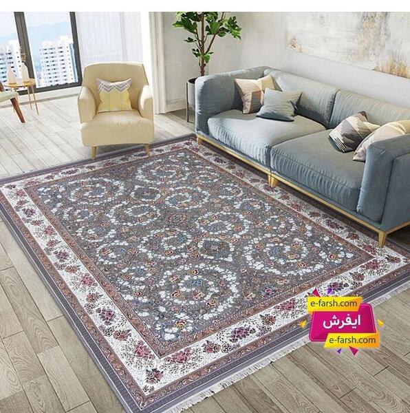 عکس فرش سفید طوسی