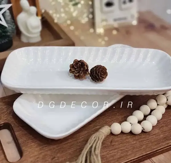 عکس ظروف سرامیکی سفید تزئینی