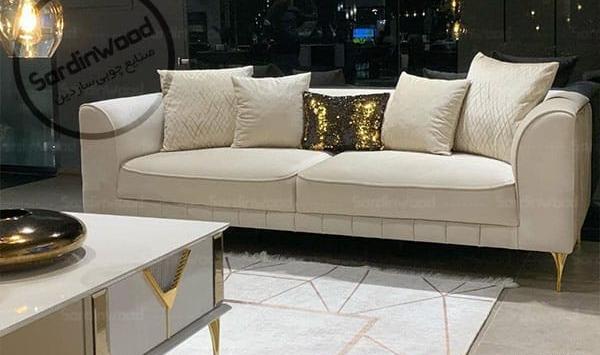 عکس مبل سفید طلایی