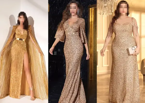 عکس لباس سفید طلایی
