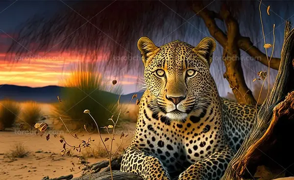 عکس پلنگ سیاه سفید