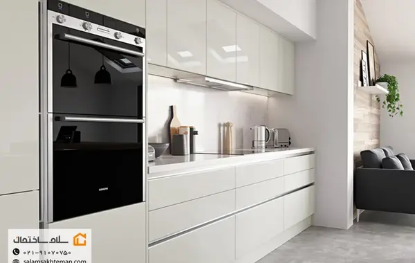 عکس کابینت های گلاس سفید اکلیلی