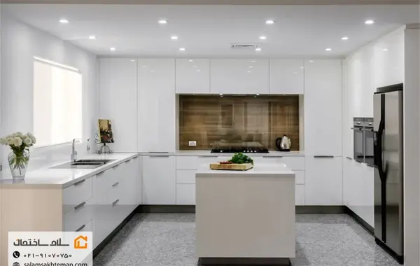 عکس کابینت های گلاس سفید اکلیلی