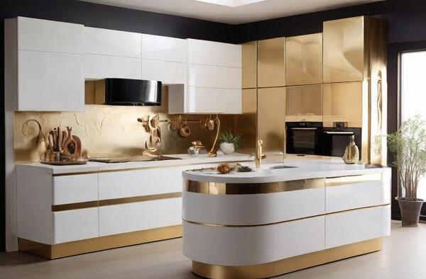عکس کابینت های گلاس سفید اکلیلی