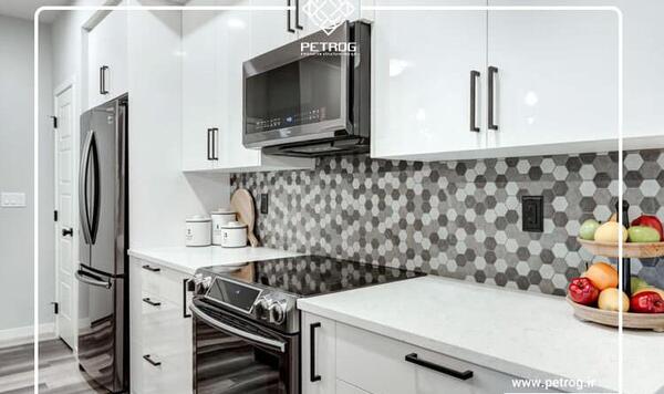 عکس کابینت های گلاس سفید اکلیلی