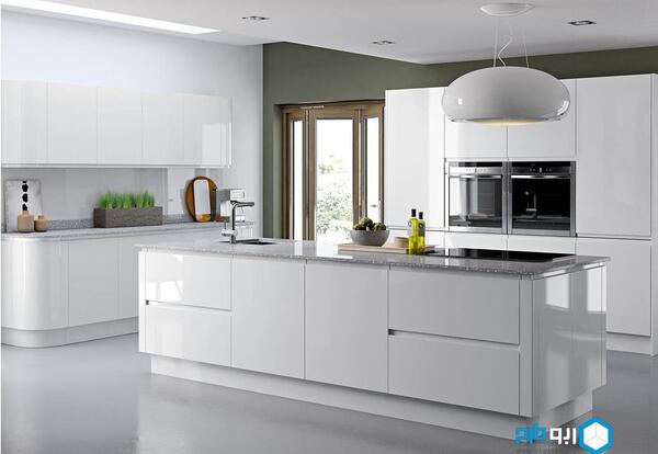 عکس کابینت های گلاس سفید اکلیلی