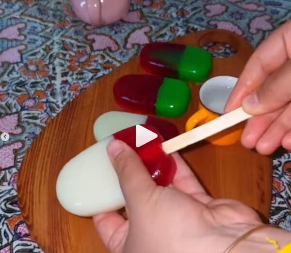 عکس ژله با چوب بستنی