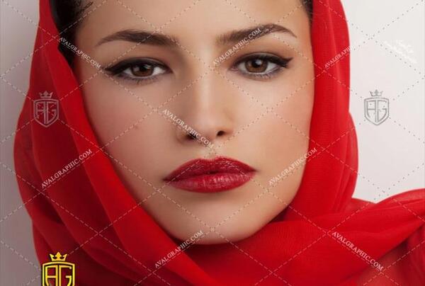 عکس پروفایل دختر با شال قرمز
