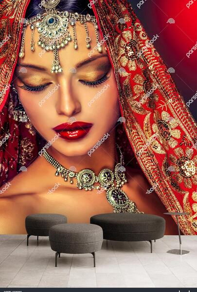 عکس پروفایل دختر با شال قرمز