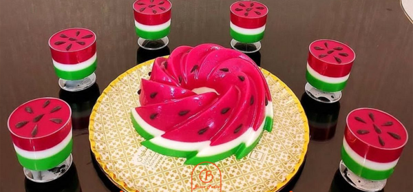 عکس ژله هندوانه قالبی