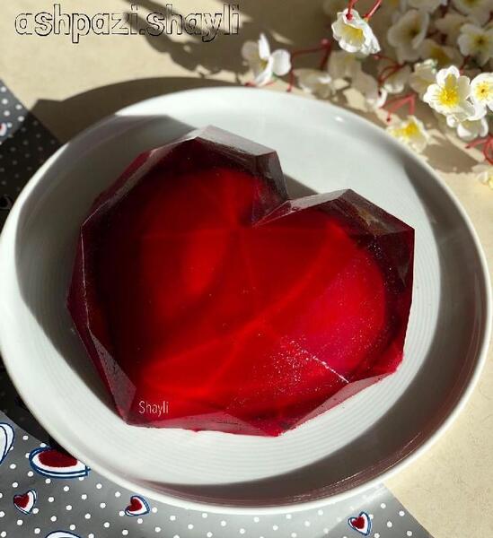 عکس ژله در قالب قلبی