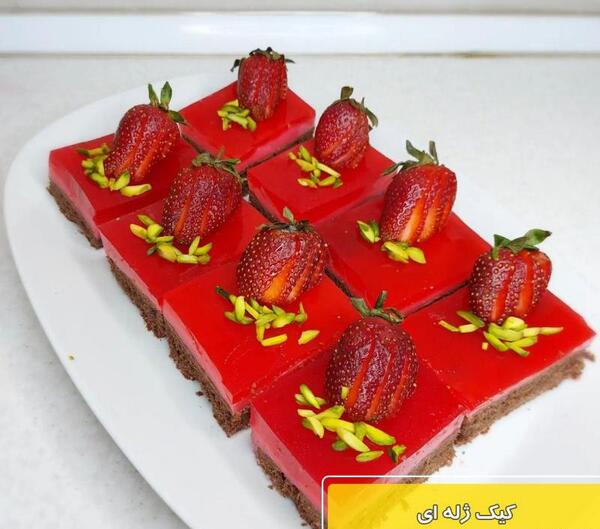 عکس کیک ژله ای قرمز