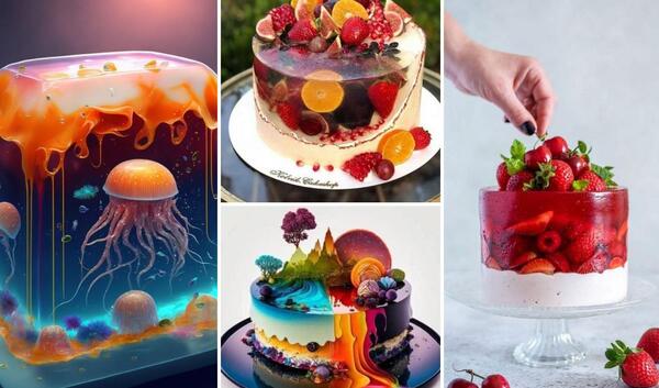 عکس کیک ژله ای قرمز