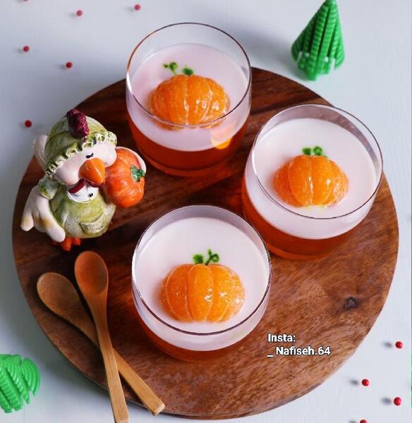 عکس تزیین ژله با پرتقال