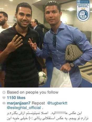عکس رونالدو در پرسپولیس و مسی در استقلال