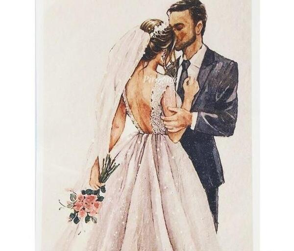 عکس عروس و داماد روی کیک عروسی