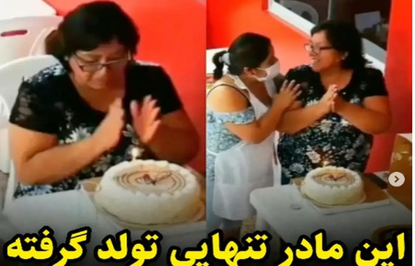 فیلم انداختن عکس روی کیک تولد