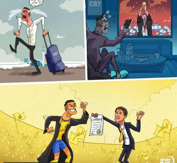 عکس کارتونی رونالدو در النصر