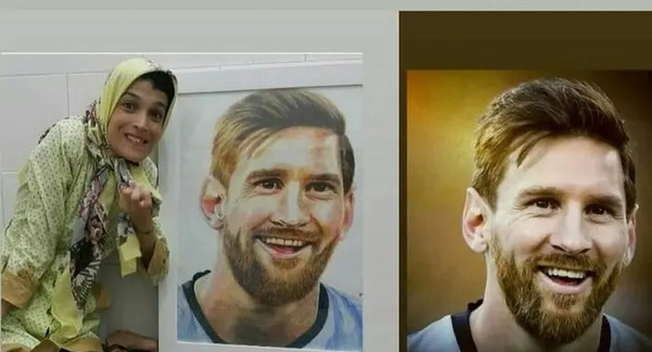 عکس نقاشی رونالدو و مسی