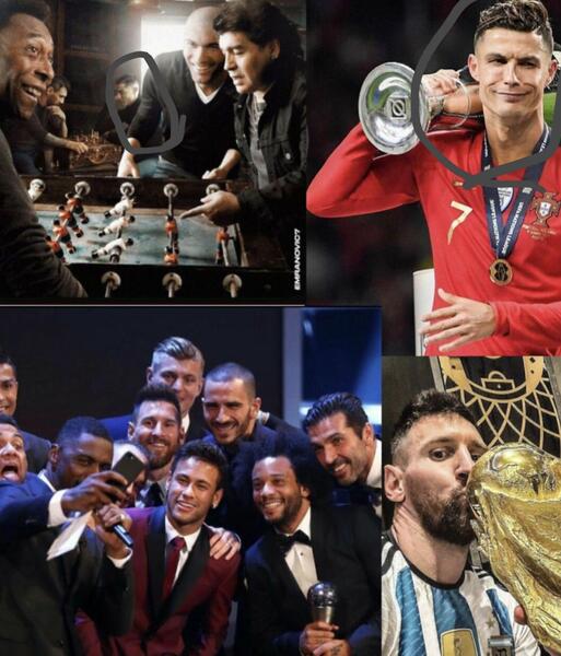 عکس رونالدو با پنج توپ طلا