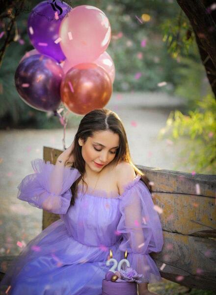 ژست عکس دخترانه لاکچری تولد