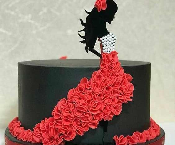 عکس کیک دخترانه قرمز