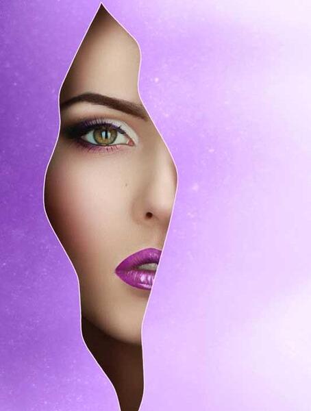 عکس دخترونه نیم رخ با ماسک