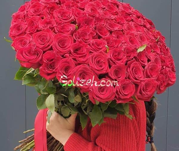 عکس دسته گل رز قرمز خیلی بزرگ