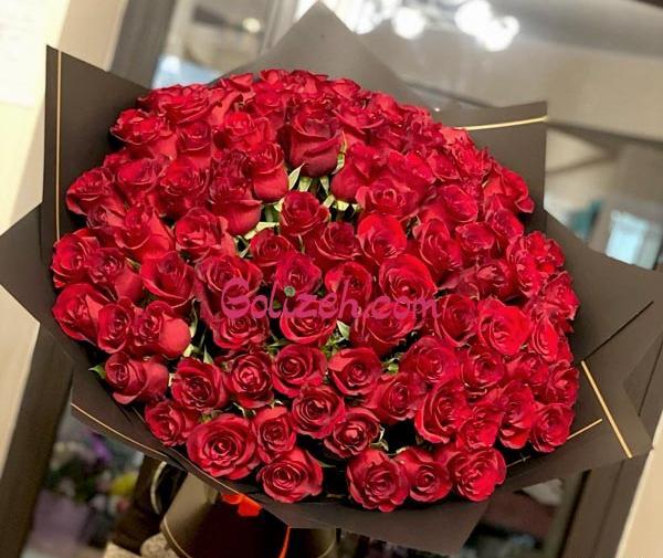 عکس دسته گل رز قرمز خیلی بزرگ