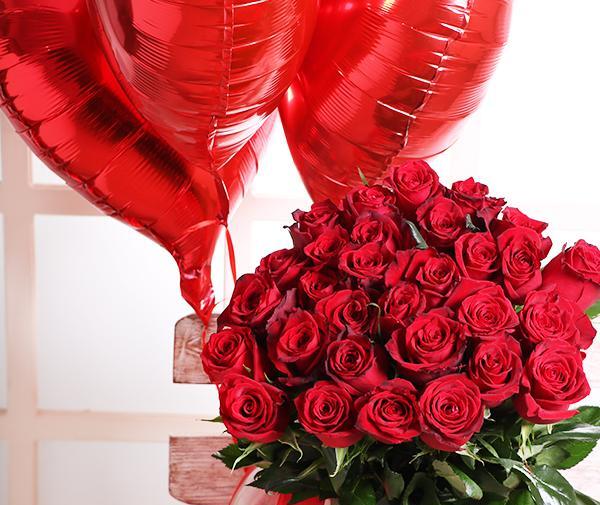 عکس دسته گل رز قرمز بزرگ