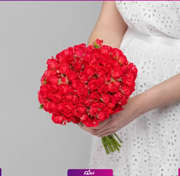 عکس دسته گل رز قرمز عروس