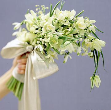عکس دسته گل عروس با گل مریم