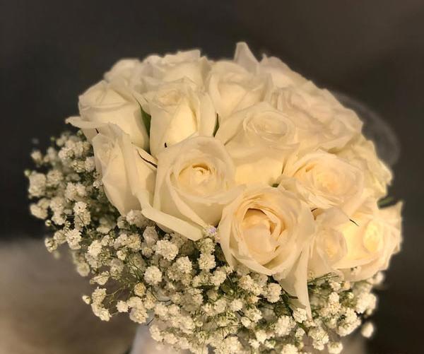 عکس دسته گل عروس با گل مریم