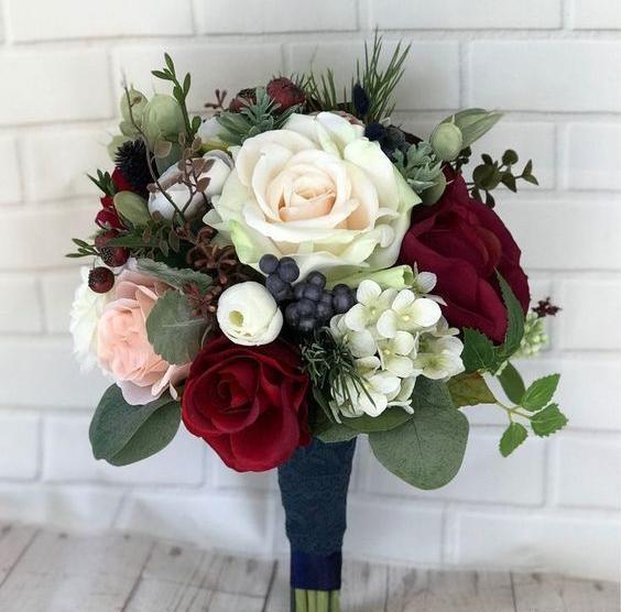 عکس دسته گل عروس گرد