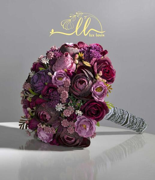 عکس دسته گل عروس گرد
