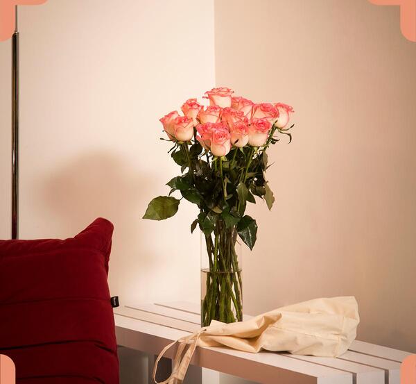 عکس دسته گل رز گلبهی
