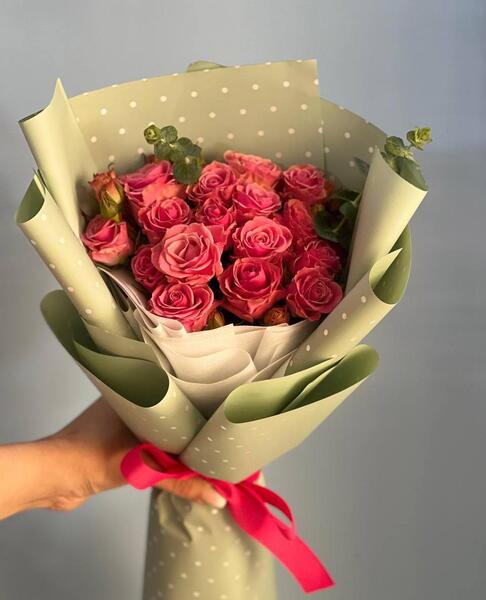 عکس دسته گل رز گلبهی