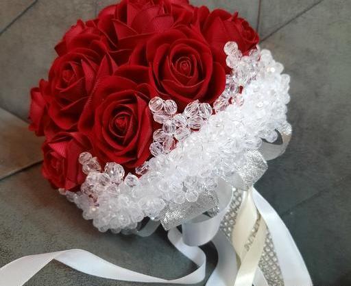 عکس دسته گل عروس گل رز قرمز