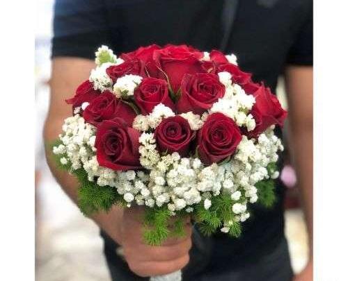 عکس دسته گل عروس گل رز قرمز